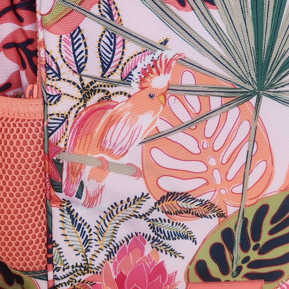 Vera Bradley ReActive XL Backpack in Rain Forest Canopy Coral Print - Picture 11 of 16